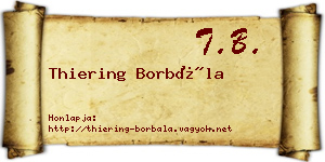 Thiering Borbála névjegykártya